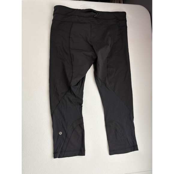Lululemon Athletica Crop Leggings Athletic Workout Running Black Size 10 - Picture 4 of 6